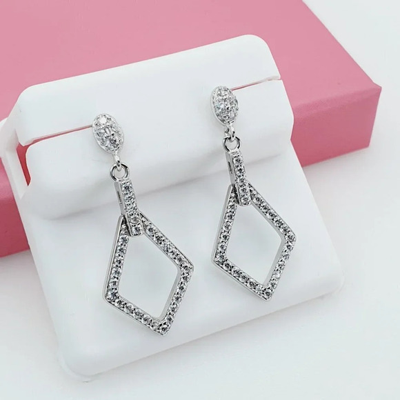 - "925 Sterling Silver Cubic Zirconia Earrings, U19254683 - Picture 3 of 10